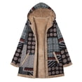 thumbnail image 1 of Abrigo de talla grande para mujer Abrigo con capucha y forro de piel sintética mullida Chaqueta de i Abody Extragrande, 1 of 7