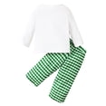 thumbnail image 5 of Staki Toddler Baby Girl St. Patrick's Day Outfit Four-Leaf Clover Long Sleeve Sweatshirt Top and Pants Set Saint Patricks Day Toddler Baby Girl Outfit 0-6M,12-24M,2-3T(White,0-6 Months), 5 of 5