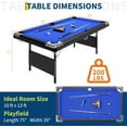 thumbnail image 3 of ChaoLink 6 Ft Billiards Table - Portable Foldable Pool Table, Full Set of Billiard Balls, Cues, Chalk & Brush, 3 of 9