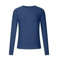 thumbnail image 3 of Fmbrln Womens Long Sleeve Knitted Sweaters Fall Fashion Crew Neck Solid Color Basic Shirts Casual Loose Pullover Tops Navy XL, 3 of 5