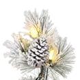 thumbnail image 2 of Vickerman 4' x 20" Flocked Kimball Potted Pine Artificial Christmas Tree, Warm White Dura-lit LED Lights, 2 of 4