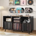 thumbnail image 6 of Large Record Player Stand, Mid Century Turntable Table with Record Storage, Vinyl Record Storage Cabinet, 6 of 7