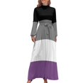 thumbnail image 2 of Vestido largo de verano holgado con colores del orgullo asexual, vestidos de manga larga, vestidos largos de mujer, vestidos de verano para mujer 2024, 2 of 5