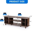 thumbnail image 2 of Dextrus 70 Inch Mid Century Modern TV Stand with Fluted Rolling Doors and Adjustable Shelves, Fits Up to 75 Inch TV for Living Room, Walnut, 2 of 10
