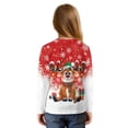 thumbnail image 2 of DISNIMO Christmas Deer Snowflake Printed Girls Long Sleeve Shirts Kids Lace Up Shirts Casual Crew Neck Pullover Top Fashion Loose Blouse Shirts, 2 of 8