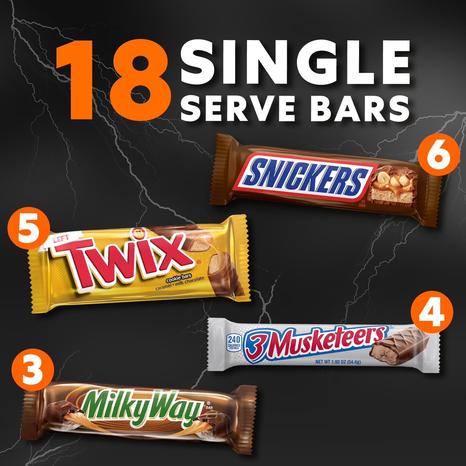Snickers, Twix, Milky Way, Musketeers Assorted Chocolate Candy, 240