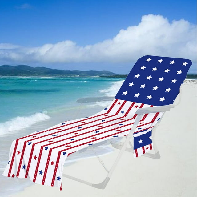 LSLJS Beach Chair Cover with Side Pockets, Microfiber Chaise Lounge Chair Towel Cover for Sun Lounger Pool Sunbathing Garden Beach Hotel, Easy To Carry Around