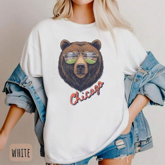 Chicago Football Shirt Wo Gift Y Game Day Chicago Sunday Funday Coquette Bow Bears Football Top Illinois Fan Gift Idea220G Heavyweight 100% Cotton T-Shirt . This Offers A Structured Fit, Soft Feel, A