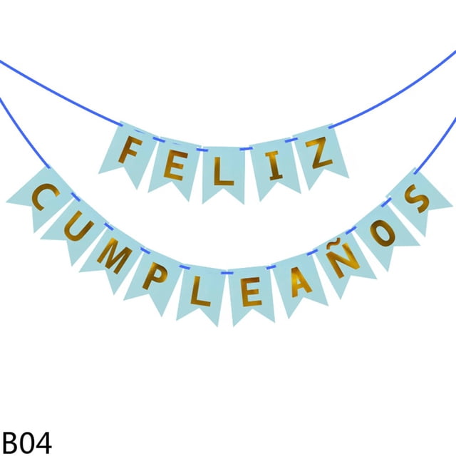 Decorations for Girls Macaron Happy Birthday Bunting Banner with Hooks Ribbon