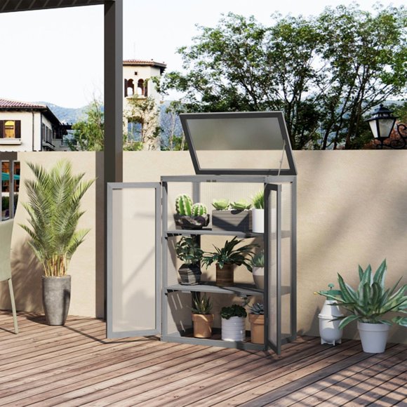 Wooden Cold Frame Greenhouse with Ventilation Lid | Insulated Cover Traps Heat, Extends Growing Season for Veggies/Herbs