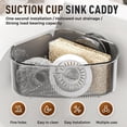 thumbnail image 2 of Djiypn Suction Cup Sink Corner Rack, Sink Corner Drain Box For kitchen, Clear Corner Sink Strainer Basket with Drainage Holes, Sink Organizer Rack for Kitchen for Sponges, Scrubbers (Black), 2 of 9