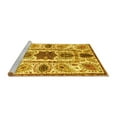 thumbnail image 2 of Ahgly Company Machine Washable Indoor Round Oriental Yellow Modern Area Rugs, 3' Round, 2 of 4