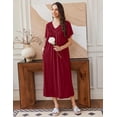 thumbnail image 3 of EKOUAER Long Nightgowns for Women Short Sleeve House Dress with Pockets Mumu Dress, 3 of 6