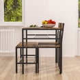 thumbnail image 4 of VECELO Dining Table Set for 4, Kitchen Table Set with Bench & 2 Chairs, Modern 4 Pieces Dining Room Set for Small Space, Apartment, Restaurant, Brown, 4 of 10