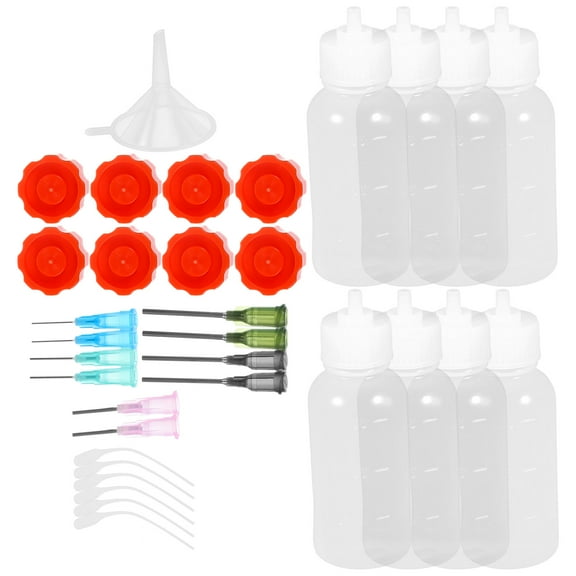 MOKKHNB 1 Set Empty Glue Bottles Small Plastic For Liquids Fine Tips Squeeze Dispensing Daily Activities