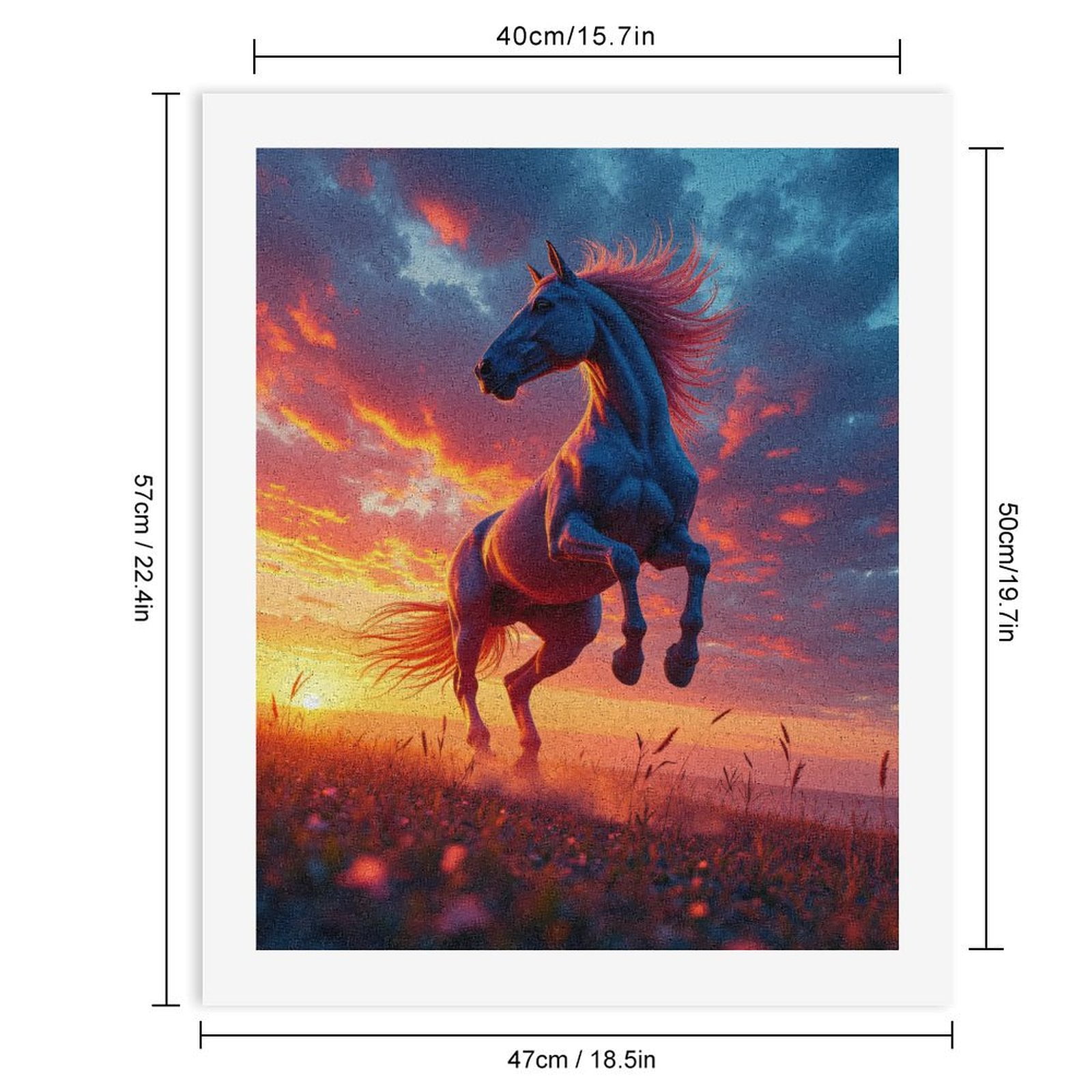 Paint by Numbers Kit for Adults, Horse Silhouette Sunset Sky Paint by Numbers, Easy Paint by Numbers Kit for Adults Beginner, DIY Adult Paint by Number Kits on Canvas, Home Decor