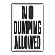 Hy-Ko Highway Sign White 12" X 18" No Dumping Aluminum