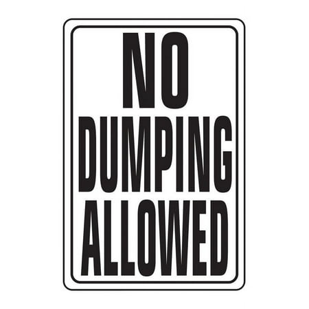 Hy-Ko Highway Sign White 12" X 18" No Dumping Aluminum
