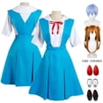 thumbnail image 2 of Disfraz de Cosplay Rei Ayanami Asuka Langley Soryu para niña y mujer, uniforme escolar, vestidos, peluca, pinzas para el pelo, ropa de Halloween Loli, 2 of 4
