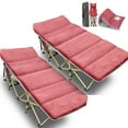 thumbnail image 1 of NAIZEA 75" Folding Camping Cot for Adults,Portable Sleeping Bed with Mattress&Carrying Bag(2 Pack,Red), 1 of 6