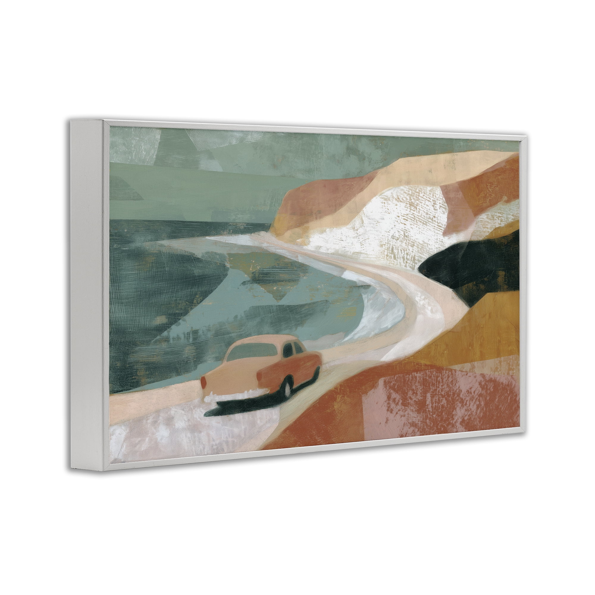 Stupell Industries Classic Car on Coastal Highway White Framed Giclee Art, design by Chromatic Storm Studio
