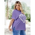 thumbnail image 5 of XCHQRTI Womens Oversized Love Shirt Half Sleeve Summer Tee Graphic Valentine's Day Plus Tops, 5 of 7