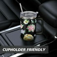 thumbnail image 7 of 40oz Pioneer Tumbler with Handle Lid and Straw,Colorful Floral Tumblers Gifts for Women Girls Men Adults（Black）, 7 of 7