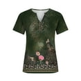 thumbnail image 4 of Aloohaidyvio Tops,Womens Summer Tops V Neck T Shirts Printed Tops Button Loose Casual Tshirts, 4 of 5