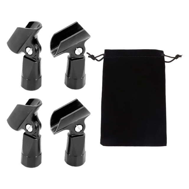 Justharion 4pcs/set Thread Screw Adapter For Handheld Wired Mics Universal Size Scope Of Application Mic Holder Black 1Set