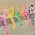 thumbnail image 4 of Adorable Rabbit Water Bucket Keychain for Kids - Cute Acrylic Quicksand Key Ring Decoration, Cartoon Animal Handbag Accessory, 4 of 4