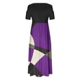 thumbnail image 4 of SMihono Robe Maxi Bohème d'Été pour Femmes Grande Taille Mode Décontractée Manches Courtes Épaules Dénudées Imprimé Col Rond Robe de Plage, 4 of 4