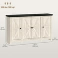 thumbnail image 3 of HOMCOM Sideboard Cabinet with Adjustable Shelves, Doors, White Wood Grain, 3 of 10