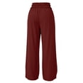 thumbnail image 6 of Noric Women's Cotton Loose-Fit Wide Leg Casual Pants with Elastic Smocked Waist Lounge Street Style Pants, 6 of 9