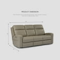 thumbnail image 4 of 86 W’’ Genuine Leather Triple Power Reclining Sofa with Adjustable Lumbar Support & Headrest, 4 of 8