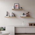 thumbnail image 2 of Floating Shelves for Wall Set of 3, 16" Rustic Wood Wall Shelves for Home Decor, Frame Display Wall Mounted Floating Shelf for Living Room, Bedroom, Bathroom, Kitchen, 2 of 12