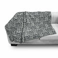 thumbnail image 2 of Skull Soft Flannel Fleece Throw Blanket, Baroque Skulls in Floral Ornament Pattern Scary Victorian Print, Cozy Plush for Indoor and Outdoor Use, 60" x 80", Charcoal Grey and White, by Ambesonne, 2 of 5