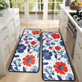 thumbnail image 4 of Kitchen Rugs Sets Of 2,Pioneer Flower Floral Print Pattern Anti Fatigue Kitchen Mat Rugs Non Slip Washable,Decorative Kitchen Floor Mats for Kitchen,Sink,Laundry,17"x47"+17"x47", 4 of 5