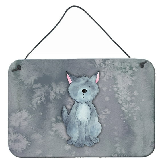 Carolines Treasures BB7398DS812 Wolf Watercolor Wall or Door Hanging Prints  8x12 multicolor
