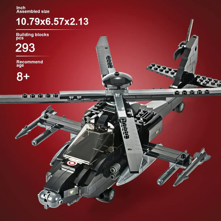  Sluban Military Blocks Army Bricks Toy - Ah-64 Apache  Helicopter,293 pieces : Toys & Games