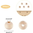 thumbnail image 5 of Natural Unfinished Wood Beads Round Wooden Loose Beads Spacer Beads for Craft Making Macrame Beads Large Hole Beads Lead Free Moccasin 8mm Hole: 2mm 2000pcs, 5 of 6