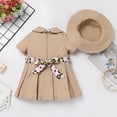 thumbnail image 2 of FYMNSI Jungle Safari Wild One Outfits for Baby Girl Short Sleeve A-line Pleated Dress with Hat Baby Girl Clothes 0-6 Months, 2 of 9