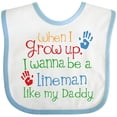 thumbnail image 3 of Inktastic Lineman Like Daddy Boys or Girls Baby Bib, 3 of 4