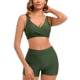 thumbnail image 3 of SELONE 2 Piece Plus Size Tankini Tops for Women Summer Plus Size Swimsuits 2PCS Bathing Suits Tankini Swim Dress with Low Waist Shorts Swimwear Purple L, 3 of 7