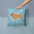 thumbnail image 2 of Carolines Treasures BB3547PW1414 Winter Snowflake Pug Fabric Decorative Pillow, 2 of 4