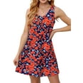 thumbnail image 2 of Fantaslook Summer Dresses for Women Casual V Neck Sleeveless Sundresses Floral Beach Short Dress with Pockets, 2 of 8