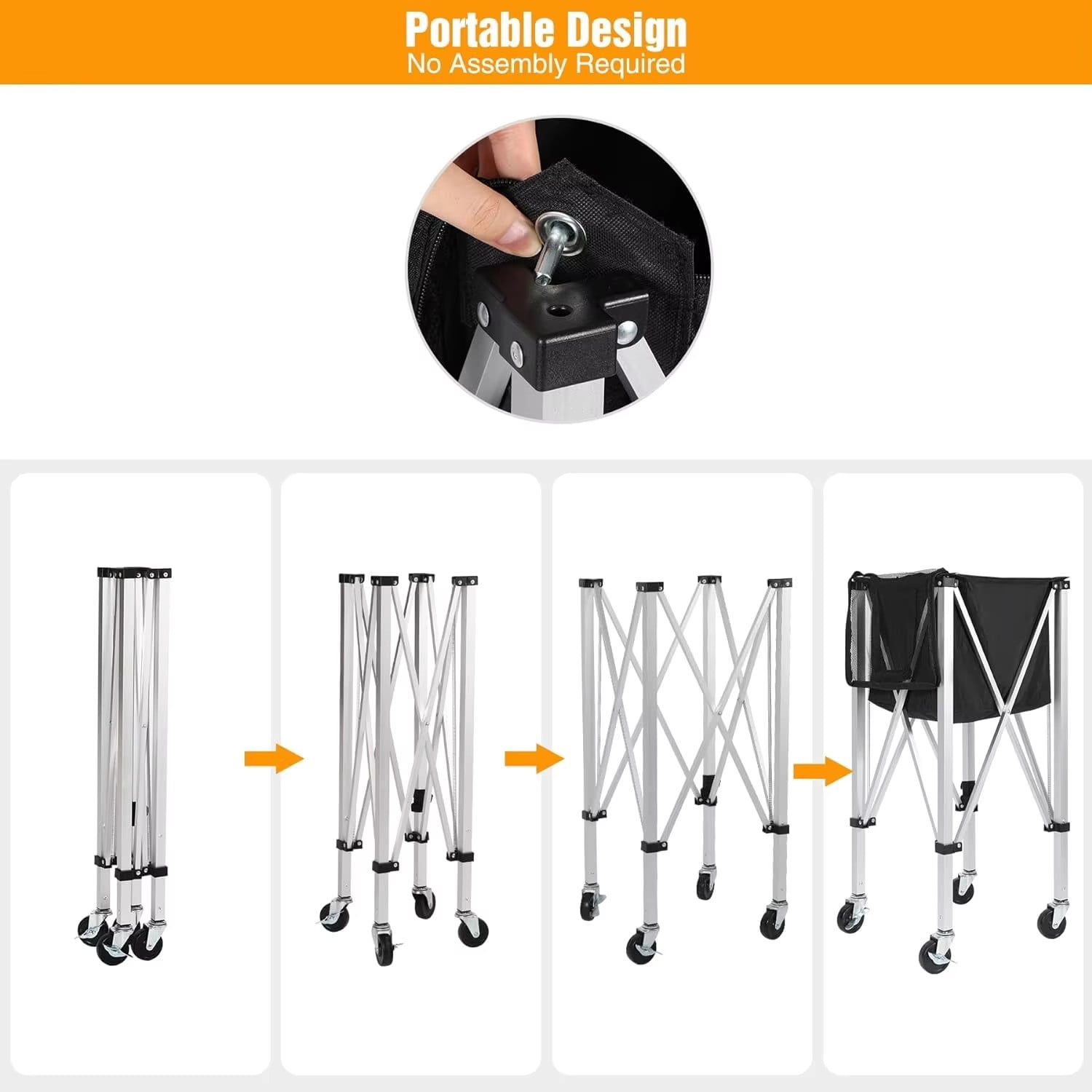 Pickleball bags  with  aluminum alloy bracket  - 180 Ball Capacity with Wheels  Suitable for serve training   tennis balls, pickles, table tennis balls, ocean balls, baseballs, badminton balls, etc