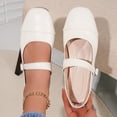 thumbnail image 2 of Daiosportswear Women's Mary Jane Ballet Flats Adjustable Strap Non-Slip Flat Dress Shoes for Daily Casual office Wear White, 2 of 9