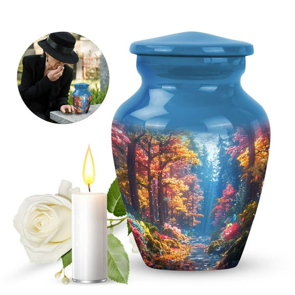 Enchanted Forest Glow Decorative Urns For Human Ashes - Funeral Urns For Adult Ashes Men - Cremation Urn - Memorial Urns For Human Ashes (Size -3inch,1Pcs)