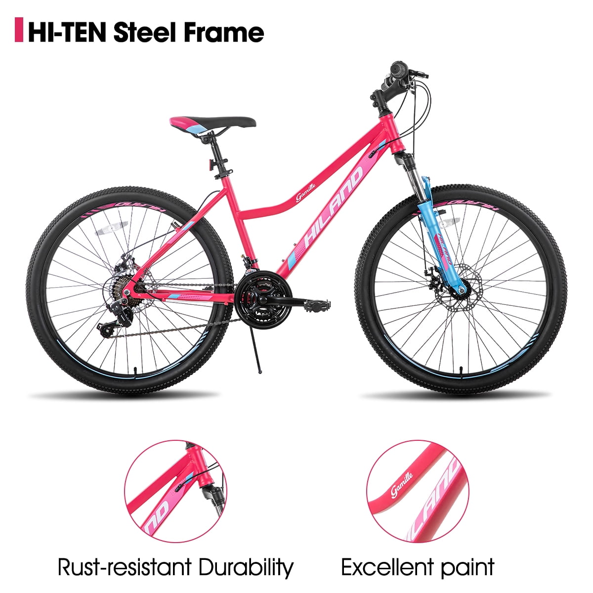 Hiland Women's 26" Mountain Bike 21 Speed, Pink
