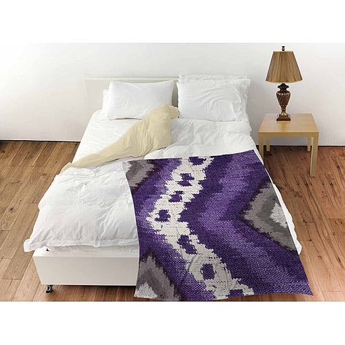 Thumbprintz Tribal Ikat Plum Coral Fleece Throw, 30" x 40" Walmart